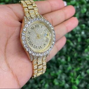 Gold icy watch